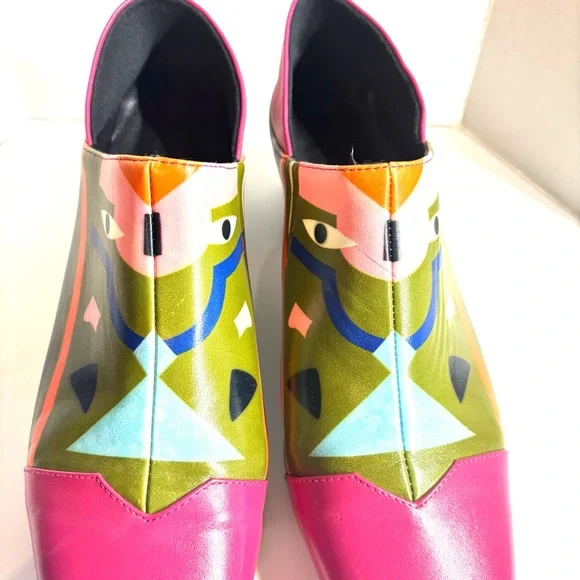 Fedoras Women Ankle High Heel Leather Shoes Size 40 - Picture 6 of 12